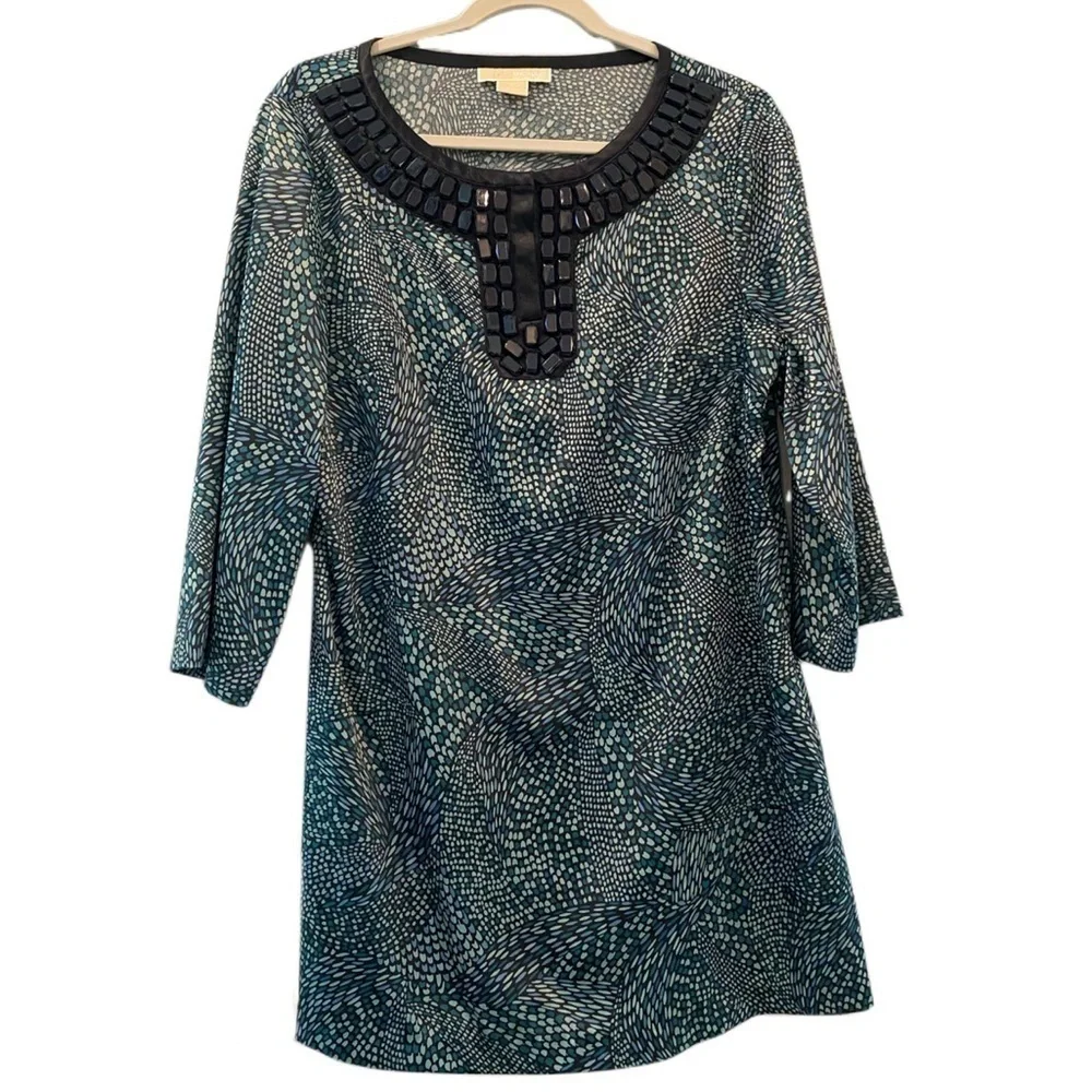 MICHAEL Kors 10p women’s top blue green with gems - Picture 1 of 3
